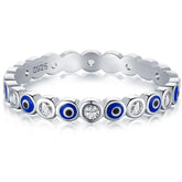 PALMIRA STERLING SILVER EVIL EYE RING  hi